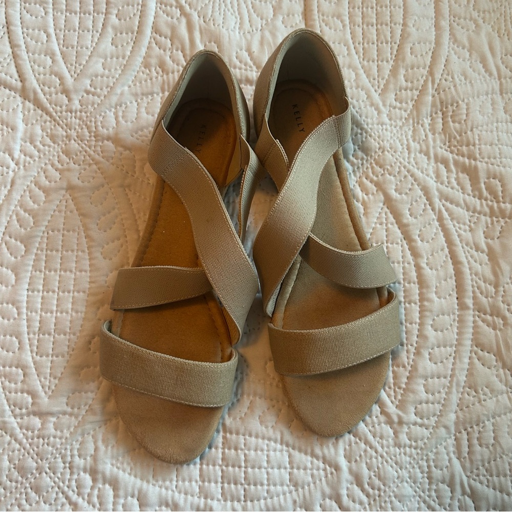 Kelly & Katie Beige Strappy Sandals